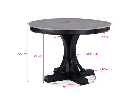 Harriet Gray Modern Solid Wood And Veneers Fabric Upholstered Dining Room Set - Ella Furniture
