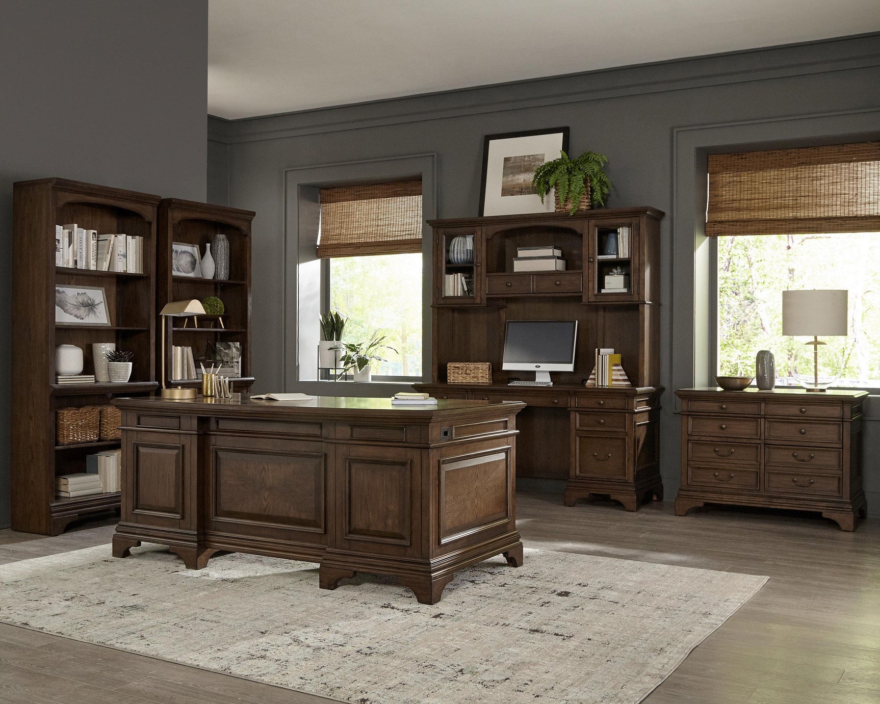HARTSHILL COLLECTION Hartshill Credenza with Hutch Burnished Oak 881283 - Ella Furniture