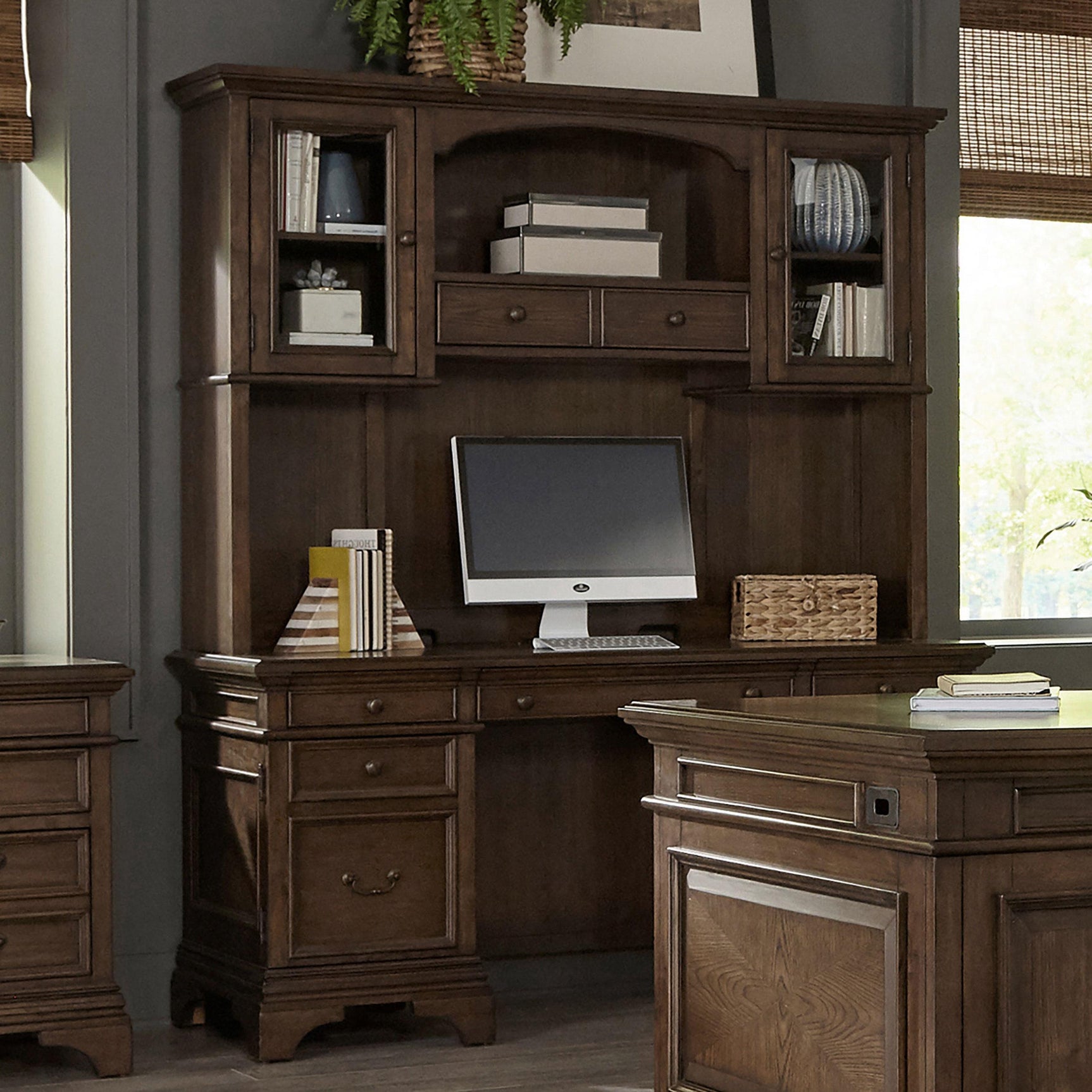 HARTSHILL COLLECTION Hartshill Credenza with Hutch Burnished Oak 881283 - Ella Furniture