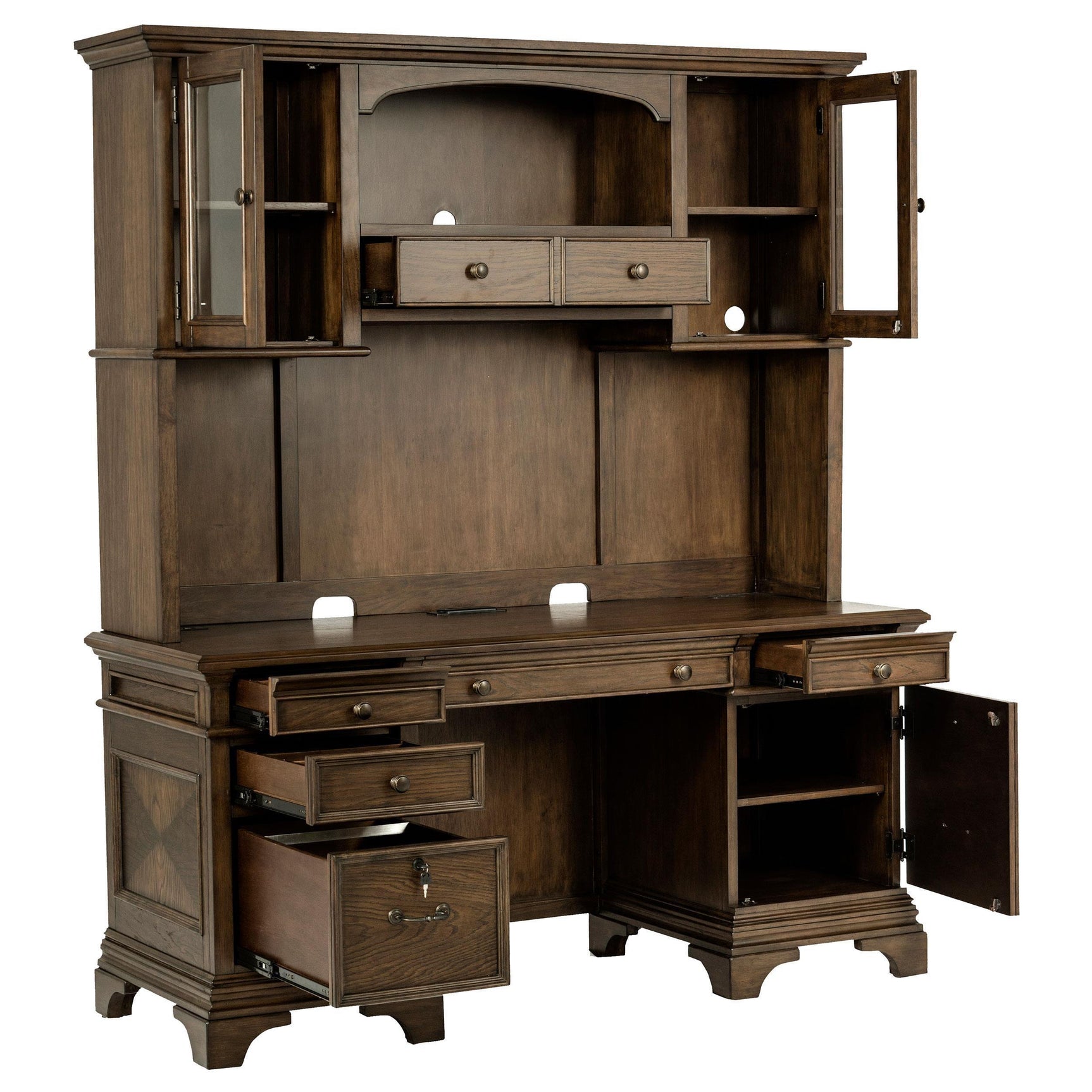 HARTSHILL COLLECTION Hartshill Credenza with Hutch Burnished Oak 881283 - Ella Furniture