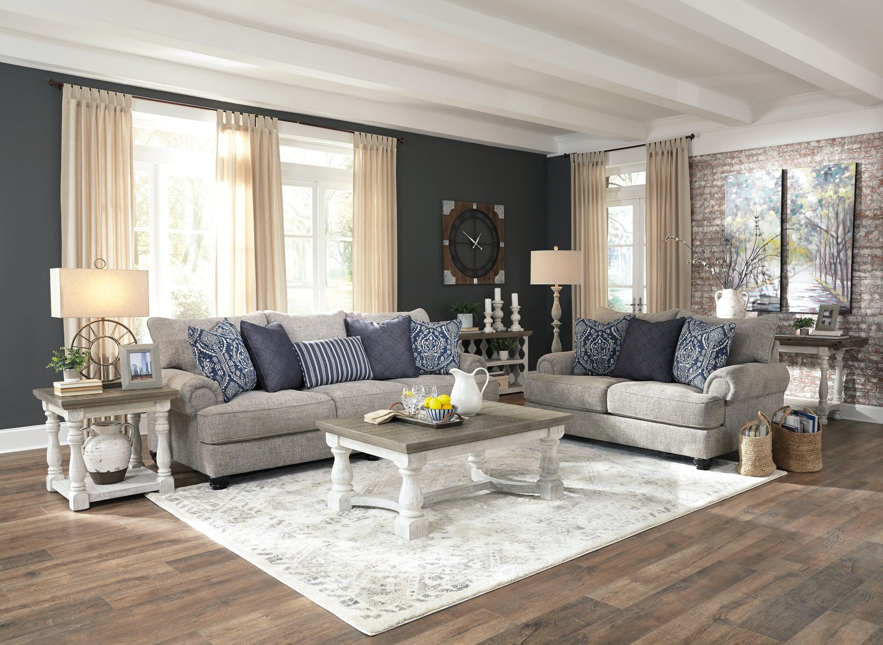 Havalance Gray/white Coffee Table With 2 End Tables PKG007177 - T814-9 | T814-3 | T814-3 - Ella Furniture