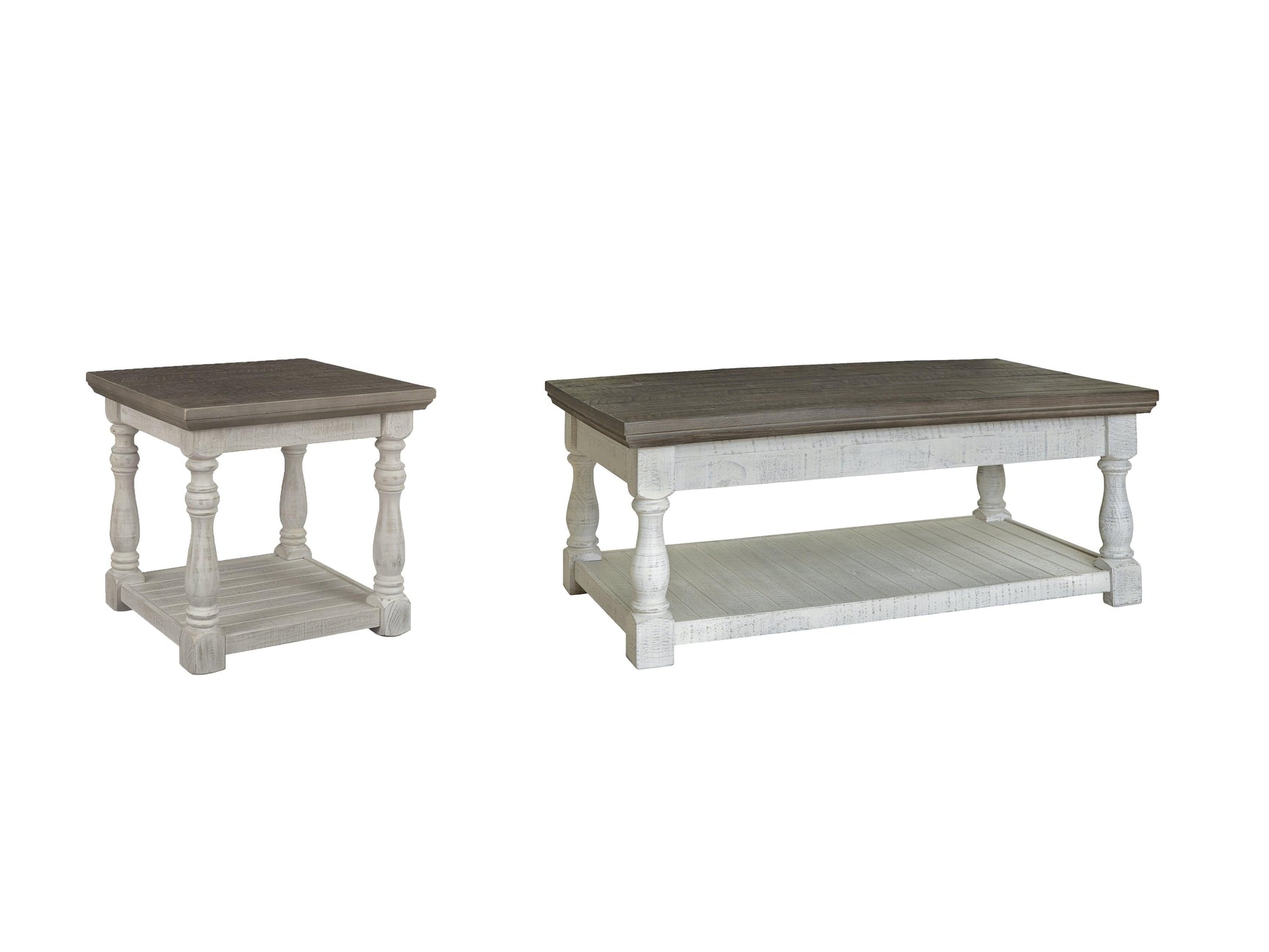 Havalance Gray/white Outdoor Coffee Table With End Table - Ella Furniture