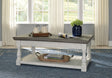 Havalance Gray/white Outdoor Coffee Table With End Table - Ella Furniture