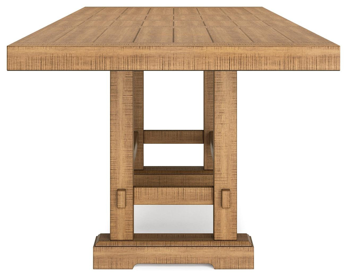 Havonplane Brown Counter Height Dining Table And 2 Barstools And Bench - Ella Furniture
