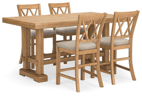 Havonplane Brown Counter Height Dining Table And 4 Barstools - Ella Furniture