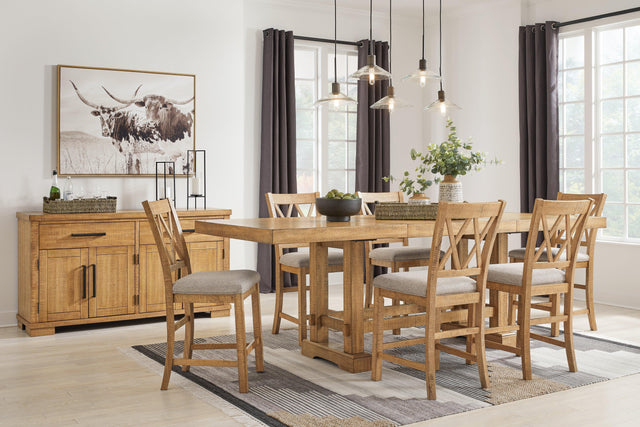 Havonplane Brown Counter Height Dining Table And 6 Barstools - Ella Furniture
