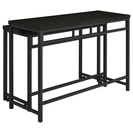 Hawes 4-Piece Multipurpose Counter Height Table Set Black 182724 - Ella Furniture