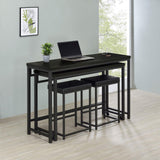 Hawes 4-Piece Multipurpose Counter Height Table Set Black 182724 - Ella Furniture
