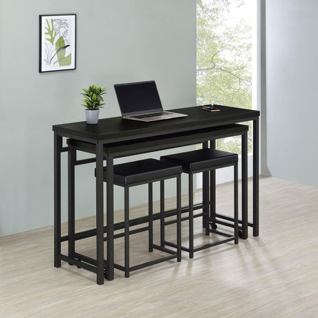 Hawes 4-Piece Multipurpose Counter Height Table Set Black 182724 - Ella Furniture