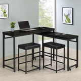 Hawes 4-Piece Multipurpose Counter Height Table Set Black 182724 - Ella Furniture