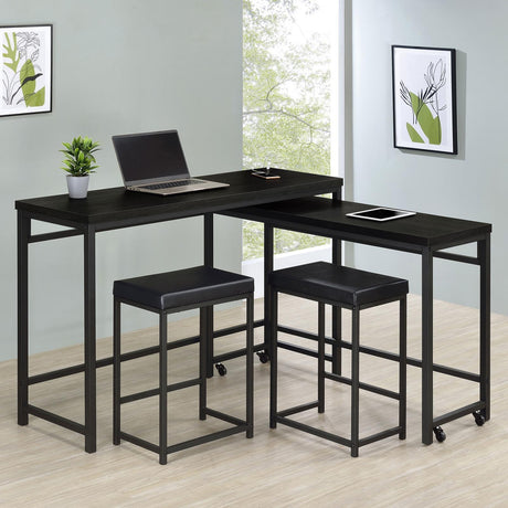Hawes 4-Piece Multipurpose Counter Height Table Set Black 182724 - Ella Furniture