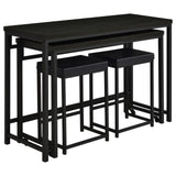 Hawes 4-Piece Multipurpose Counter Height Table Set Black 182724 - Ella Furniture