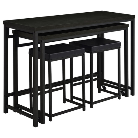 Hawes 4-Piece Multipurpose Counter Height Table Set Black 182724 - Ella Furniture