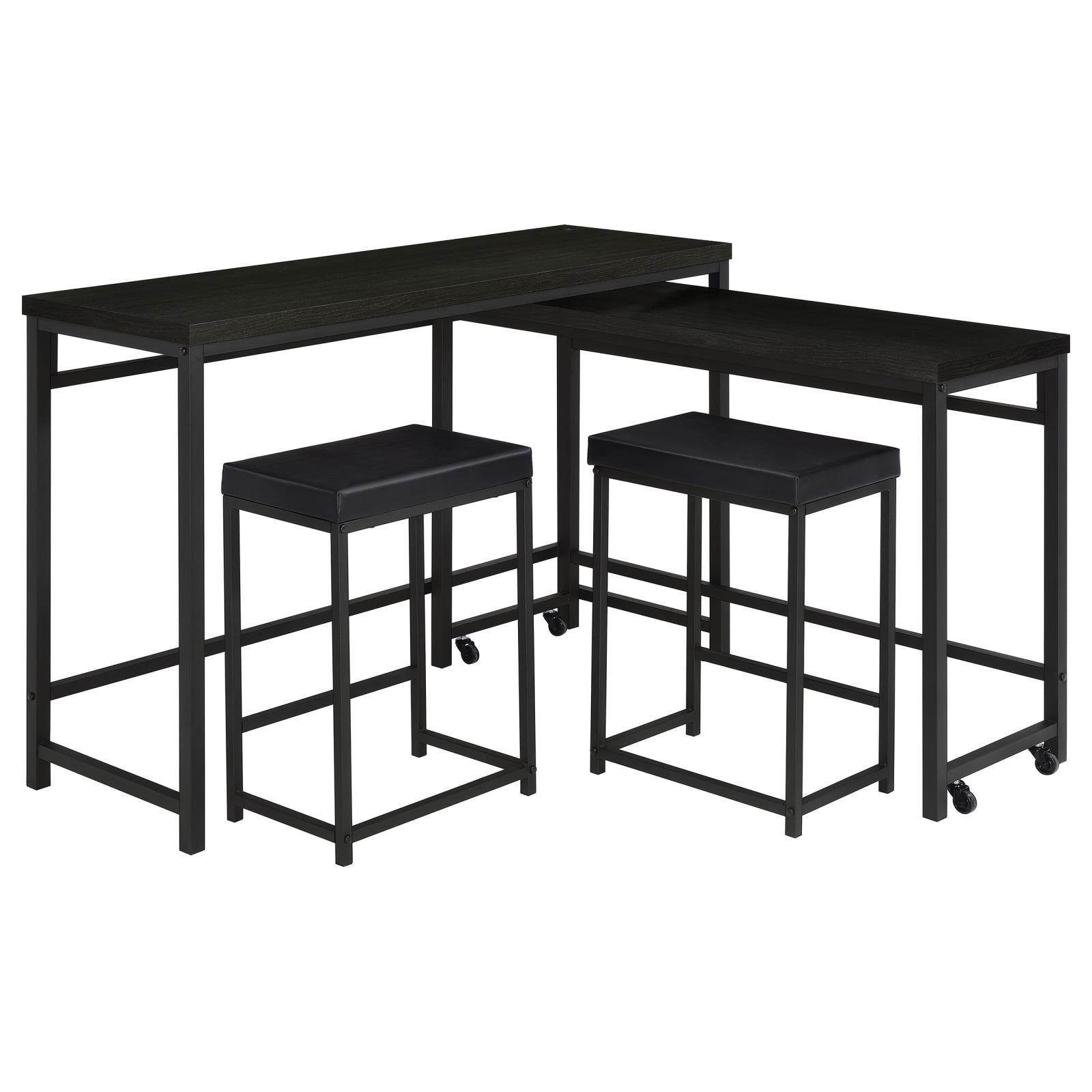Hawes 4-Piece Multipurpose Counter Height Table Set Black 182724 - Ella Furniture