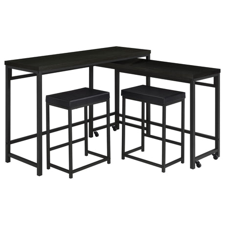 Hawes 4-Piece Multipurpose Counter Height Table Set Black 182724 - Ella Furniture