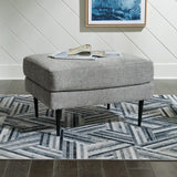 Hazela Charcoal Chair And Ottoman - Ella Furniture