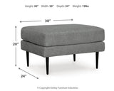 Hazela Charcoal Chair And Ottoman - Ella Furniture