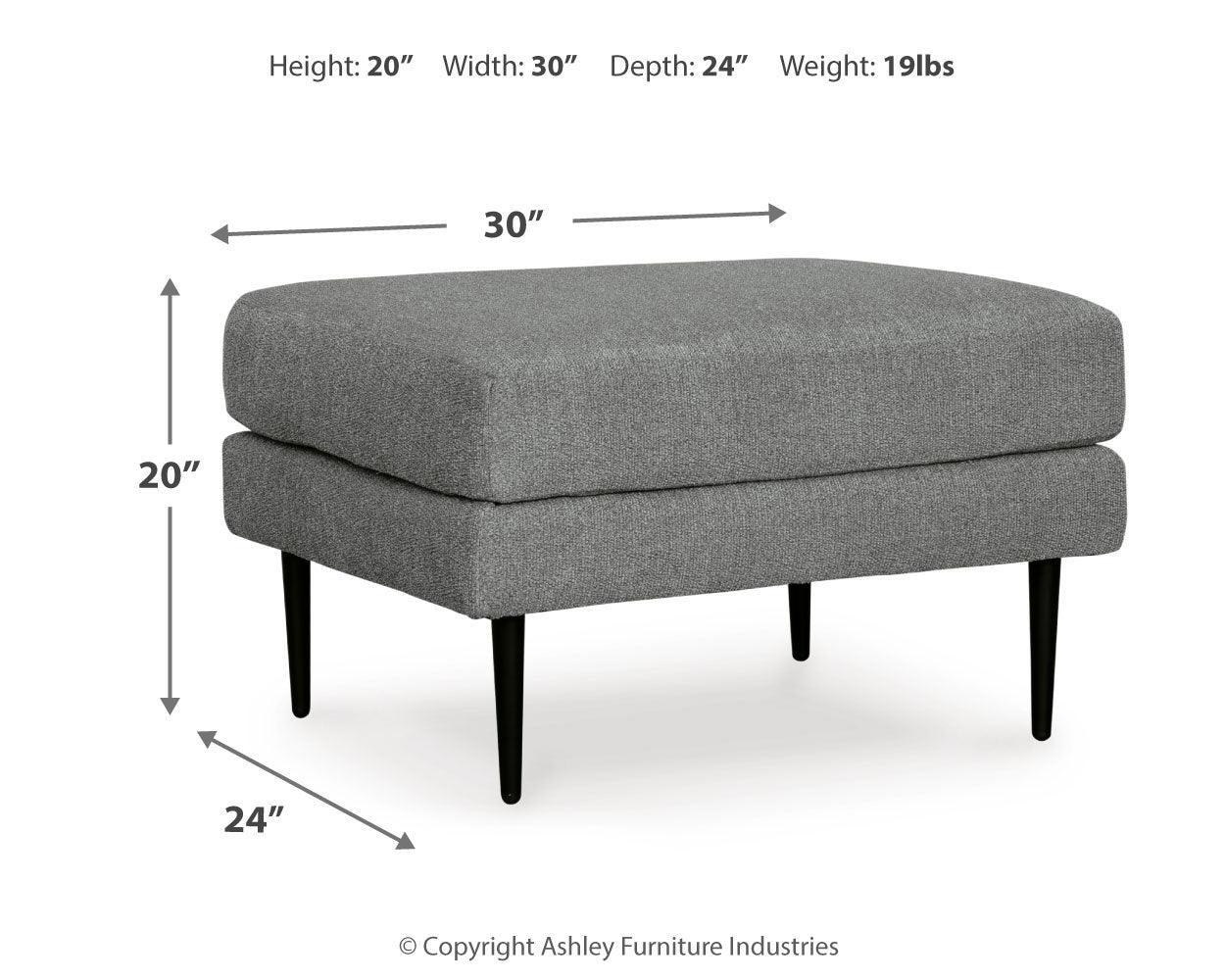 Hazela Charcoal Chair And Ottoman - Ella Furniture