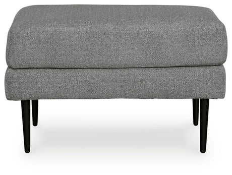 Hazela Charcoal Chair And Ottoman - Ella Furniture