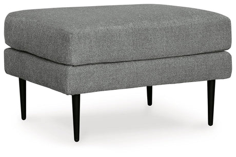 Hazela Charcoal Chair And Ottoman - Ella Furniture