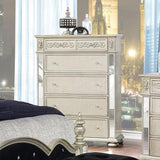 Heidi Metallic Platinum Upholstered Poster Bedroom Set - Ella Furniture