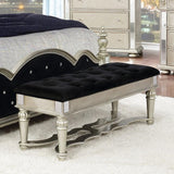 Heidi Metallic Platinum Upholstered Poster Bedroom Set - Ella Furniture