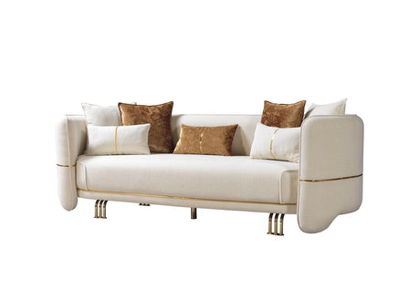 Helena Ivory Velvet Sofa & Loveseat - Ella Furniture