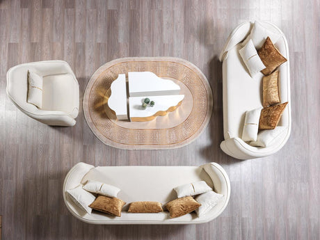 Helena Ivory Velvet Sofa & Loveseat - Ella Furniture