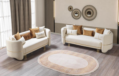 Helena Ivory Velvet Sofa & Loveseat - Ella Furniture