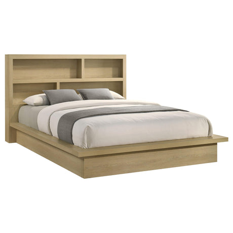 Hendricks Eastern King Bookcase Headboard Platform Bed Light Oak view 3