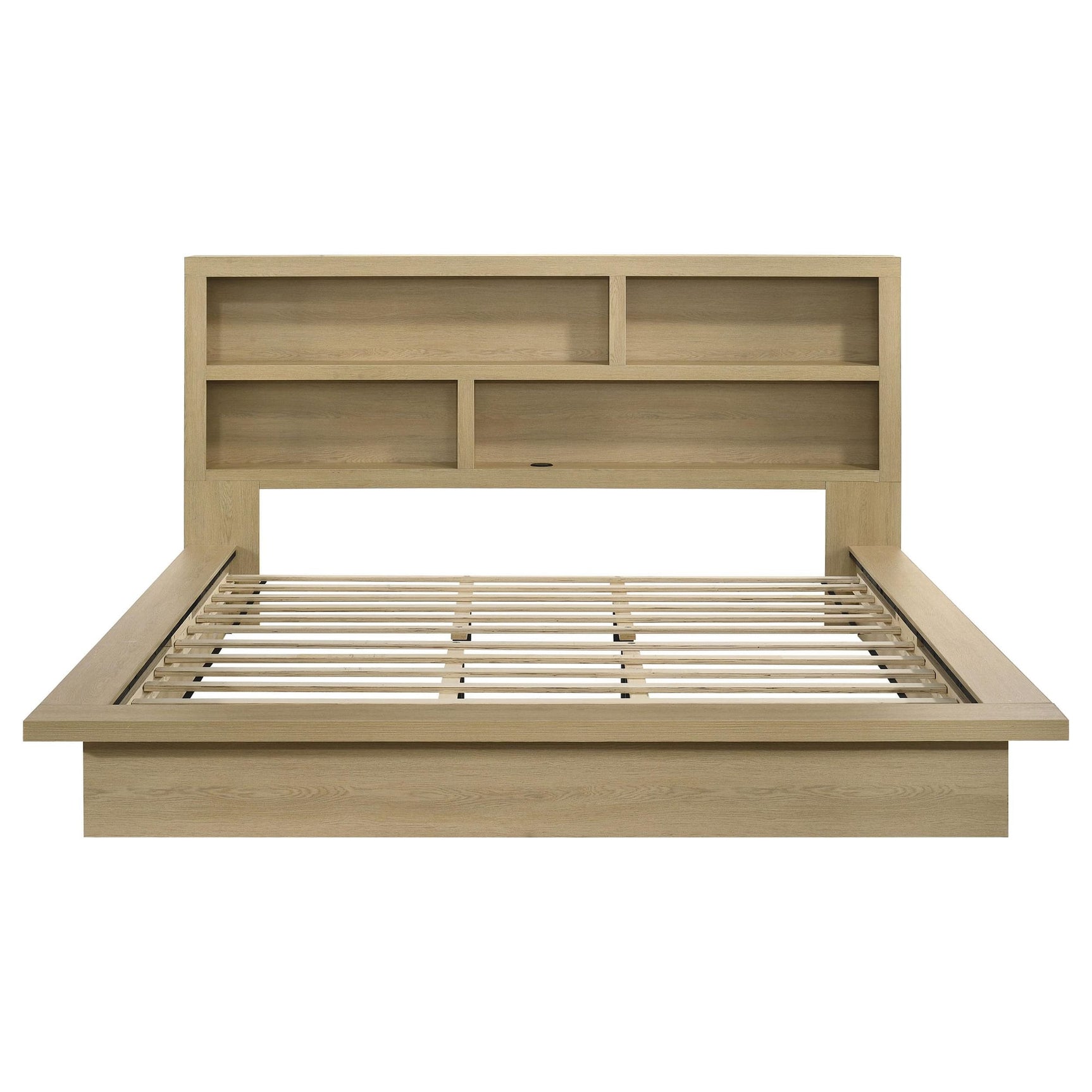 Hendricks Eastern King Bookcase Headboard Platform Bed Light Oak view 4