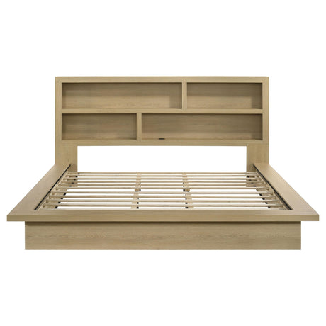Hendricks Eastern King Bookcase Headboard Platform Bed Light Oak view 4