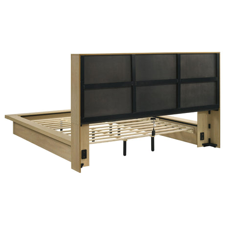 Hendricks Eastern King Bookcase Headboard Platform Bed Light Oak view 5
