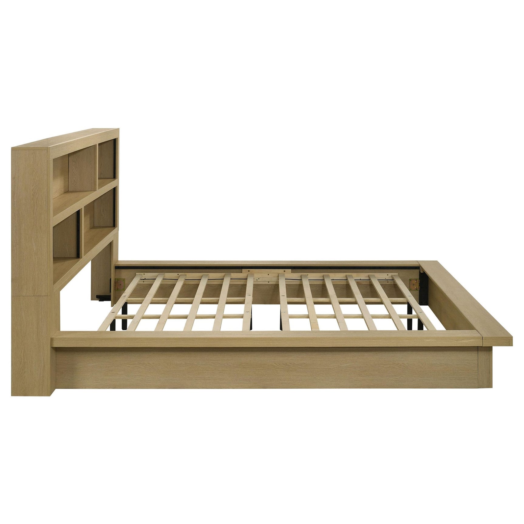 Hendricks Eastern King Bookcase Headboard Platform Bed Light Oak view 6