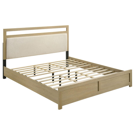 Hendricks Eastern King Panel Headboard Platform Bed Light Oak from Ella Furniture