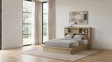 Hendricks Queen Bookcase Headboard Platform Bed Light Oak view 2