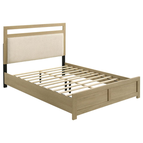 Hendricks Queen Panel Headboard Platform Bed Light Oak from Ella Furniture