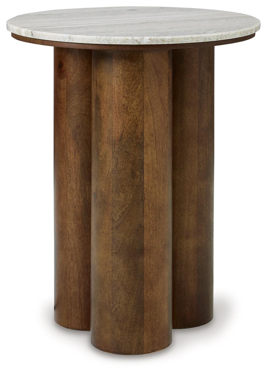 Henfield Beige/brown Accent Table - Ella Furniture