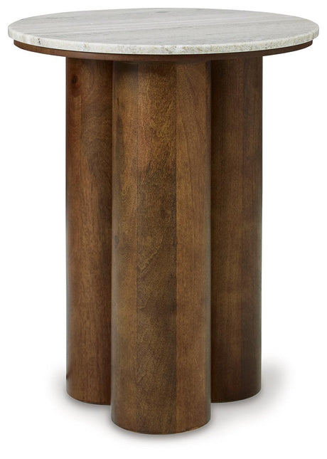 Henfield Beige/brown Accent Table - Ella Furniture