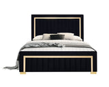 Henry Black Upholstered Panel King Bed
