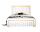 Henry White Upholstered Panel Full Bed