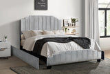 Dooma Gray Velvet Upholstered Platform Full Bed