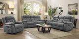 HIGGINS MOTION COLLECTION Houston Casual Stone Reclining Three-Piece Living Room Set 602261-S3 - Ella Furniture