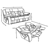 HIGGINS MOTION COLLECTION Houston Casual Stone Reclining Three-Piece Living Room Set 602261-S3 - Ella Furniture