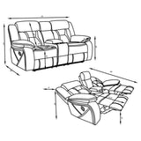 HIGGINS MOTION COLLECTION Houston Casual Stone Reclining Three-Piece Living Room Set 602261-S3 - Ella Furniture