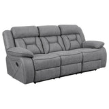 HIGGINS MOTION COLLECTION Houston Casual Stone Reclining Three-Piece Living Room Set 602261-S3 - Ella Furniture