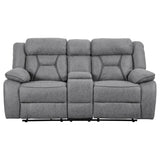 HIGGINS MOTION COLLECTION Houston Casual Stone Reclining Three-Piece Living Room Set 602261-S3 - Ella Furniture