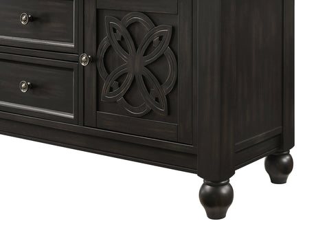 Hilara Brown/Gray Modern Solid Wood And Veneers Dining Sideboard - Ella Furniture