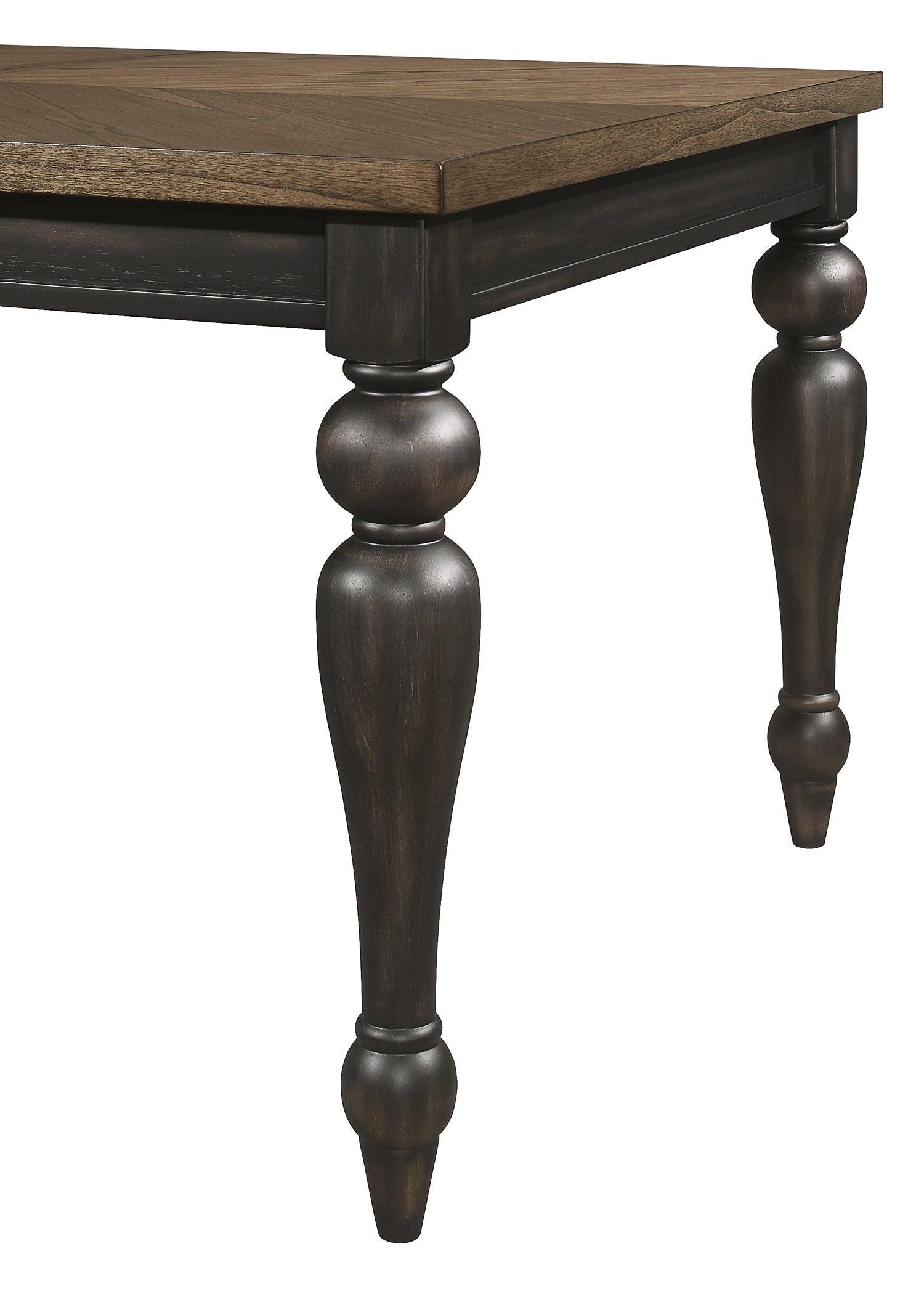 Hilara Brown/Gray Modern Solid Wood And Veneers Fabric Upholstered Dining Room Set - Ella Furniture
