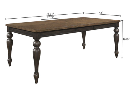 Hilara Brown/Gray Modern Solid Wood And Veneers Fabric Upholstered Dining Room Set - Ella Furniture